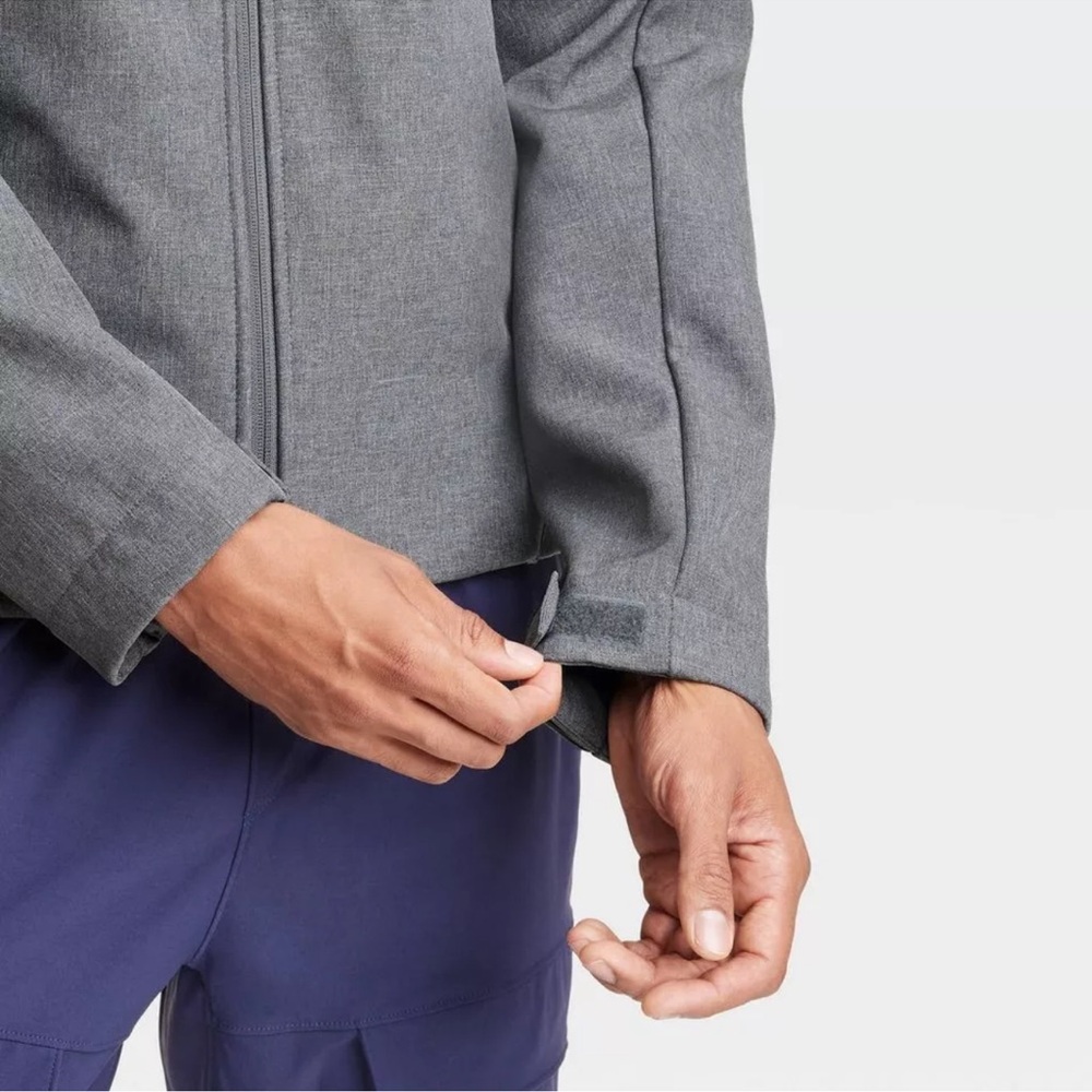 All In Motion Men's Winter Wind-Resistant Softshell Jacket, Heathered Gray, M - Picture 3 of 3
